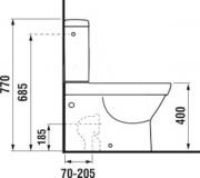 WC kombi, pouze mísa Jika Tigo vario odpad H8242160000001 (Technický nákres 2)