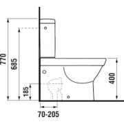 WC kombi, pouze mísa Jika Tigo vario odpad H8242160000001. Technický nákres 2 