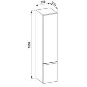 Koupelnová skříňka vysoká Laufen Pro 35x33,5x165 cm dub H4831210954791. Technický nákres 
