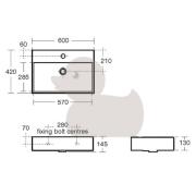 Umyvadlo Ideal Standard Strada 60x42 cm otvor pro baterii uprostřed K077801. obr. 3&nbsp;