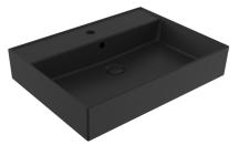 Umyvadlo SAT Infinitio 60,5x46,5 cm černá mat otvor pro baterii uprostřed SATINF6046BKM