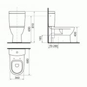 WC kombi komplet Jika Mio vario odpad SIKOSJMIVB23716 (technický nákres)