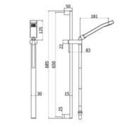 Sprchový set Paffoni Level s mýdlenkou chrom ZSAL079. Technický nákres