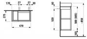 Koupelnová skříňka pod umyvadlo Laufen Pro S 47x27,5x62 cm bílá lesk H4830020954751 (Technický nákres)