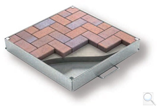 Ocelové a hliníkové poklopy pro zadláždění. obr. 1