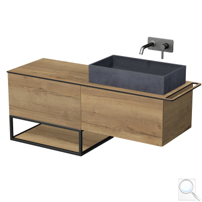 Koupelnová skříňka pod umyvadlo Naturel Oxo 140x50 cm dub halifax OXO140701ZKDP. 