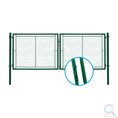 Brána IDEAL ZN+PVC. Barva zelená (RAL 6005)