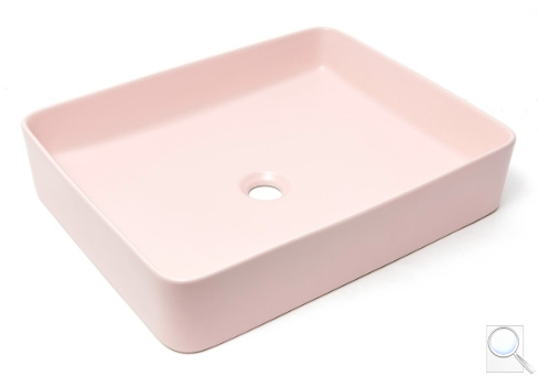 Umyvadlo na desku SAT Infinitio 50x40 cm růžová mat bez přepadu SATINF5040PM. obr. 1