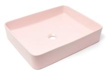 Umyvadlo na desku SAT Infinitio 50x40 cm růžová mat bez přepadu SATINF5040PM