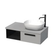 Koupelnová skříňka pod umyvadlo Naturel Art Deco 90x50x27,8 cm šedá touch. skříňka pro umyvadlo vpravo ARTDECO90STPBU 