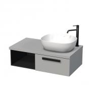 Koupelnová skříňka pod umyvadlo Naturel Art Deco 90x50x27,8 cm šedá touch (skříňka pro umyvadlo vpravo ARTDECO90STPBU)
