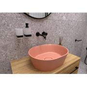 Umyvadlo na desku SAT Aula 47x38 cm růžová mat bez otvoru pro baterii, bez přepadu SATAU4738P. (4)