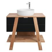 Koupelnová skříňka pod umyvadlo na desku Naturel Home 80x73x46 cm ořech/černá mat HOMEUMDC. obr. 3 