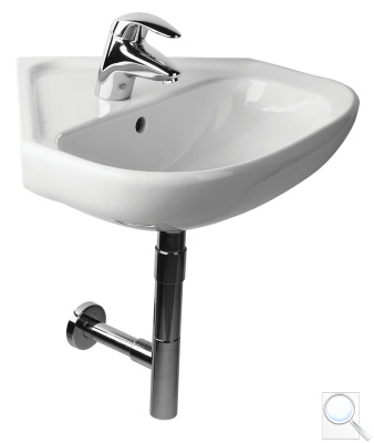 Rohové umývátko Jika Deep 45x46 cm otvor pro baterii uprostřed H8166120001041. obr. 1