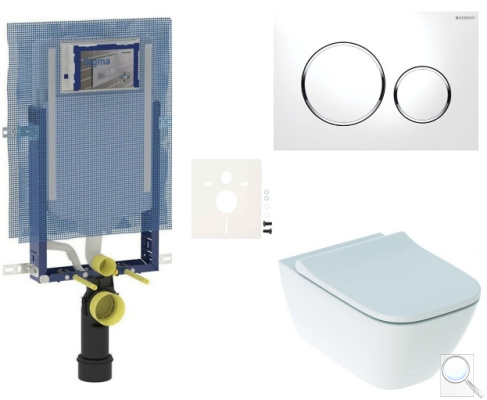 Závěsný WC set Geberit k zazdění + WC Geberit Smyle SIKOGEZSMS20. obr. 1