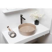 Umyvadlo na desku SAT Infinitio 39x39 cm hnědá mat bez otvoru pro baterii SATINF3939LBRM. obr. 5 
