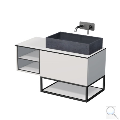 Koupelnová skříňka pod umyvadlo Naturel Oxo 110x58x50 cm bílá mat OXO110P701ZKDSBM. obr. 1