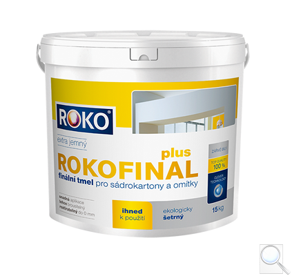 Finální tmel pro sádrokartony a omítky Rokofinal Plus. 