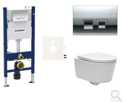 Závěsný WC set Geberit do lehkých stěn / předstěnová montáž+ WC SAT Brevis SIKOGESBRED35. obr. 1