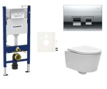 Závěsný WC set Geberit do lehkých stěn / předstěnová montáž+ WC SAT Brevis SIKOGESBRED35