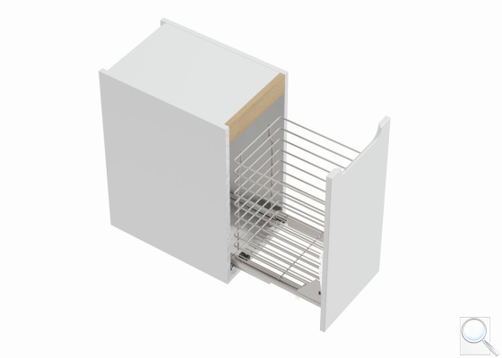 Koupelnová skříňka nízká s košem na prádlo plnovýsuv s todahem Naturel Stilla 30x60x45 cm bílá lesk STILLAA03001KOS. obr. 1