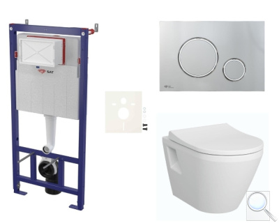 Závěsný WC set SAT do lehkých stěn / předstěnová montáž+ WC VitrA Integra SIKOSSINTRE71K. obr. 1
