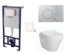Závěsný WC set SAT do lehkých stěn / předstěnová montáž+ WC VitrA Integra SIKOSSINTRE71K