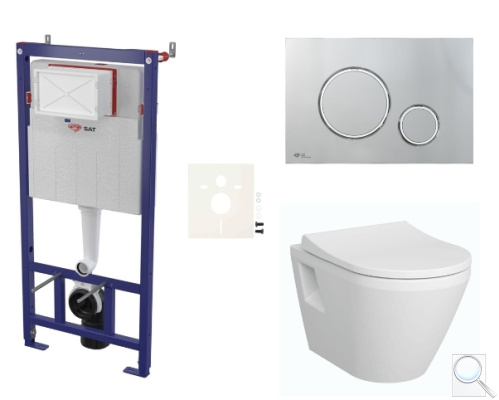 Závěsný WC set SAT do lehkých stěn / předstěnová montáž+ WC VitrA Integra SIKOSSINTRE71K. obr. 1