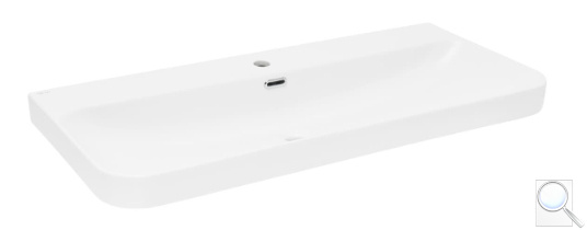 Nábytkové umyvadlo SAT Fusion 100,6x46 cm bílé matné, otvor pro baterii uprostřed SATFUS10046MW. obr. 1