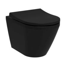 WC závěsné Vitra Integra Rim-Ex včetně sedátka se softclose, zadní odpad, černá mat 7041-083-6285