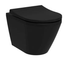 WC závěsné Vitra Integra Rim-Ex včetně sedátka se softclose, zadní odpad, černá mat 7041-083-6285