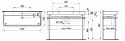 Umyvadlo Laufen Pro S 120x46 cm dva otvory pro baterii H8149650001071 (technický nákres)
