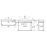 Umyvadlo Laufen Pro S 120x46 cm dva otvory pro baterii H8149650001071. technický nákres 