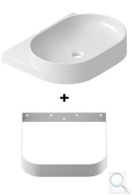 Umyvadlo Ravak Yard 60,5x50 cm s bílou konzolí X000001682. obr. 1