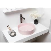 Umyvadlo na desku SAT Infinitio 39x39 cm růžová mat bez otvoru pro baterii SATINF3939PM. obr. 6&nbsp;