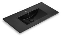 Nábytkové umyvadlo Naturel Modena 81x46 cm otvor pro baterii uprostřed, černé M8046BKM