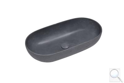 Umyvadlo na desku SAT Cemento 65x35 cm antracit bez přepadu CEM6535A obr. 1