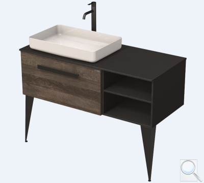 Koupelnová skříňka pod umyvadlo Naturel Luxe 110x36x50 cm černá břidlice/dřevo lesk LUXE110LCDLBU. obr. 1
