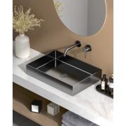 Umyvadlo na desku v barvě gun metal lesk SAT Aurum 55x38 cm bez přepadu SATAUR5538BGM. obr. 2 