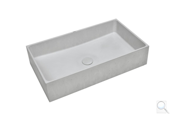 Umyvadlo na desku SAT Cemento 64x37 cm šedá bez přepadu CEM6437TS. obr. 1