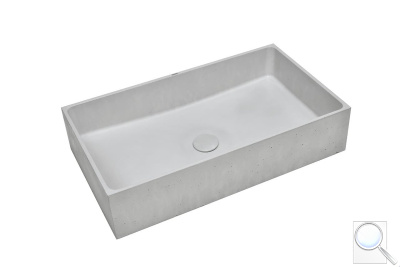Umyvadlo na desku SAT Cemento 64x37 cm šedá bez přepadu CEM6437TS. obr. 1