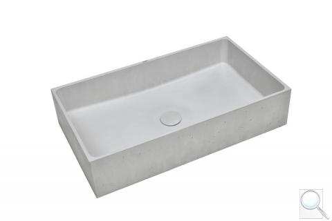 Umyvadlo na desku SAT Cemento 64x37 cm šedá bez přepadu CEM6437TS obr. 1