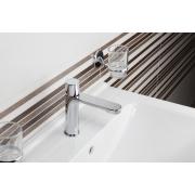 Umyvadlová baterie SAT Fusion bez výpusti páka bílé sklo SATBSFU271BS. obr. 5&nbsp;