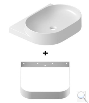 Umyvadlo Ravak Yard 60,5x12,5x50 cm s bílou konzolí X000001532. obr. 1