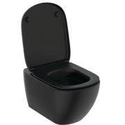 WC závěsné se sedátkem softclose Ideal Standard Tesi silk black mat zadní odpad T5361V3. obr. 4 