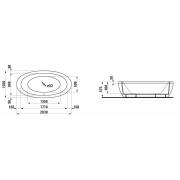 Volně stojící vana Laufen Ilbagnoalessi 204x102 cm akrylát H2419700000001. &nbsp;(2)