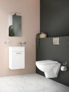 Koupelnová sestava s dvířky, umyvadlem, zrcadlem a osvětlením Vitra Mia 39x61x28 cm bílá lesk MIASET40B (obr. 2)