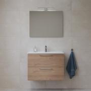 Koupelnová sestava s umyvadlem zrcadlem a osvětlením Vitra Mia 79x61x39,5 cm dub MIASET80D. obr. 3 