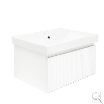Koupelnová skříňka s umyvadlem SAT Evolution 58x30x44,8 cm bílá mat SATEVO60WMU1. obr. 1
