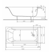 Obdélníková vana Kolo Rekord 140x70, 50x70, 160x70, 170x70, 170x75 cm akrylát. kód XWP1650000&nbsp;